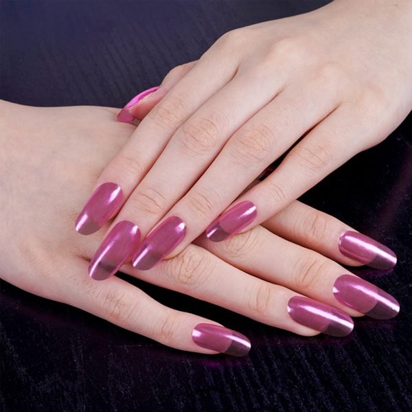 Metallic Pink Chrome Gel Nail Wraps