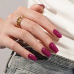 Deep Cherry Semi-Cured Gel Nail Strips - Image 3