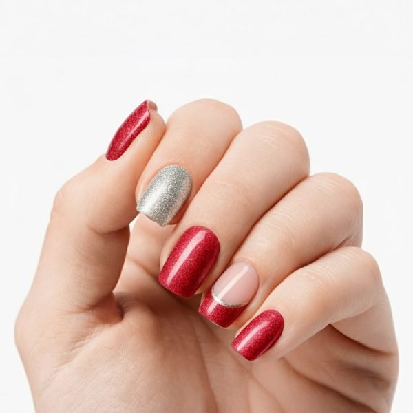 Scarlet Sparkle Gel Nail Strips