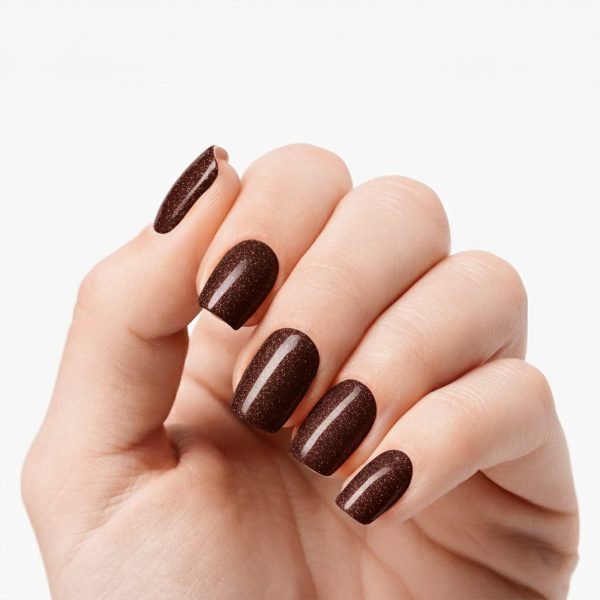 Chocolate Glitter Semi-Cured Gel Nail Strips